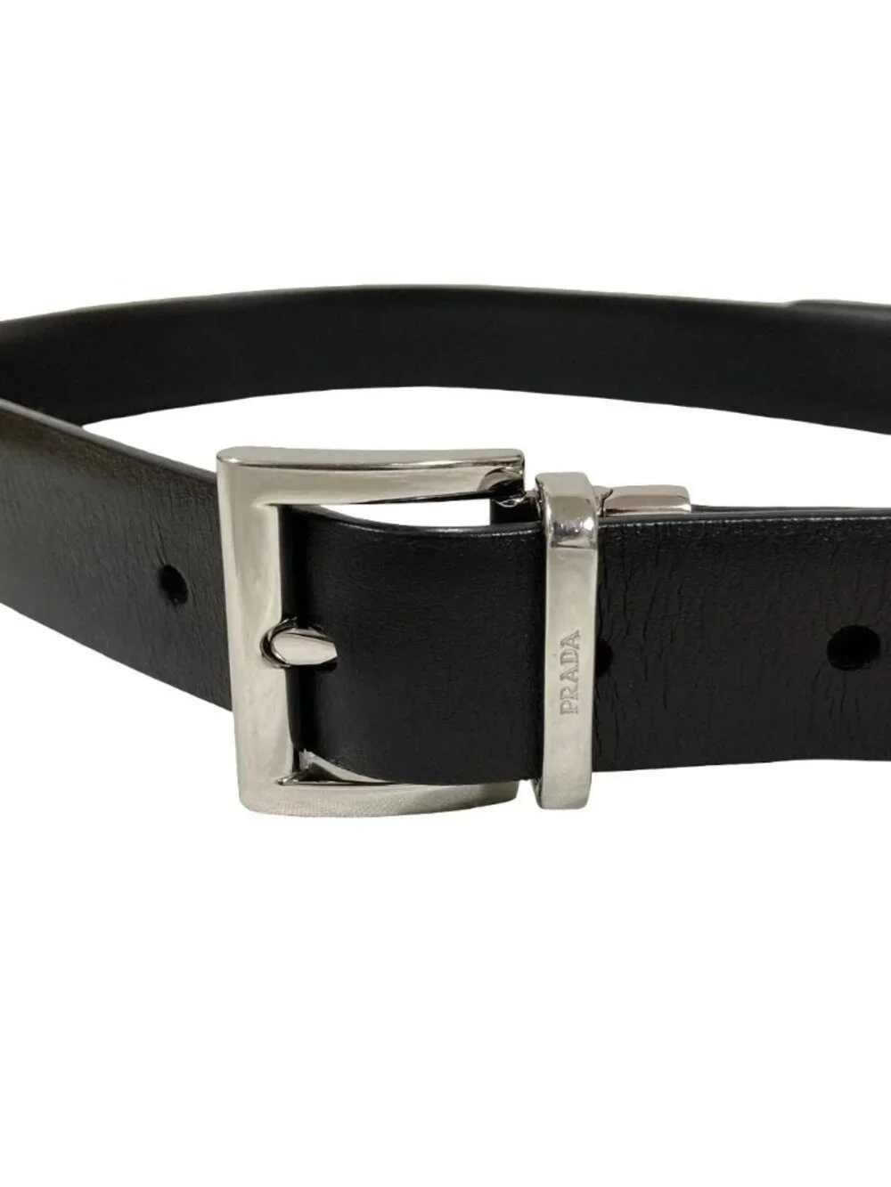 Prada Leather Belt Single Pin 75 Black